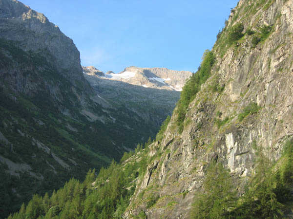 départ, vue sur le Rochail