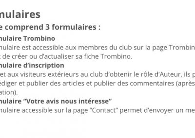 Fonctionnalités du site