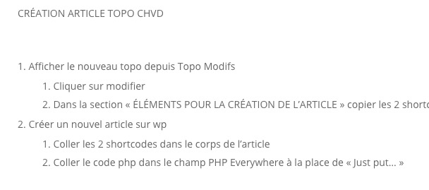 CRÉATION ARTICLE TOPO CHVD