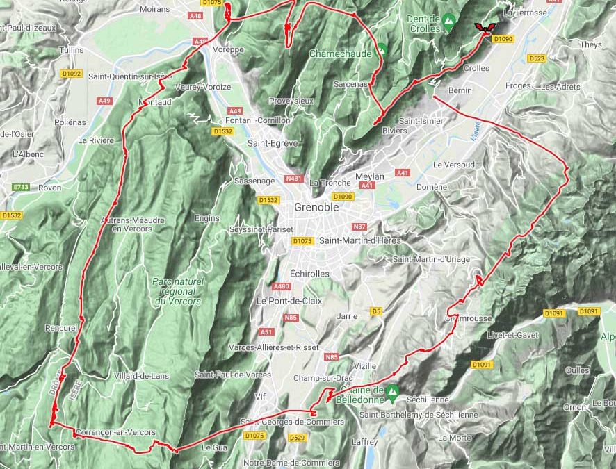 110 km en triangle FAI entre Chartreuse Vercors et Belledonne