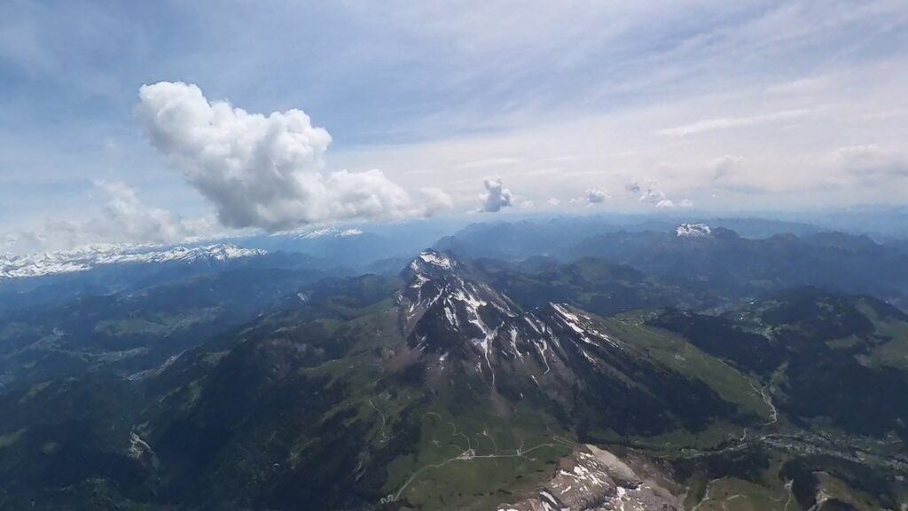 Le Col des Aravis, vu de 3500m