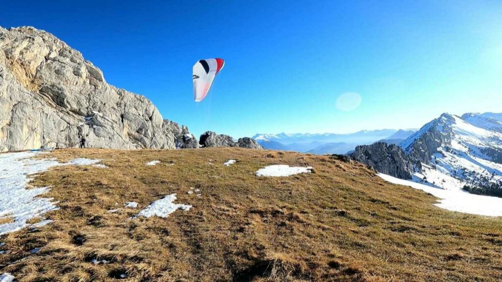 Alex en pleine course d'envol
