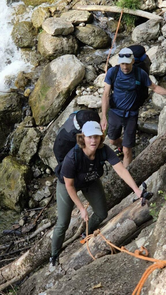 remontée, après le passage du torrent